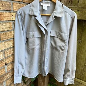 Jones New York Gray Polyester Blouse
